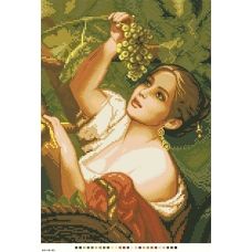 А3-18-063 Девушка с виноградом. Канва для вышивки нитками Вышиванка