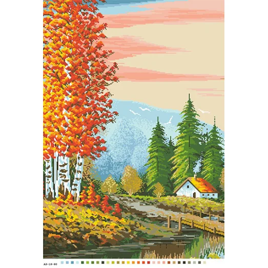 А3-18-080 Золотая осень. Канва для вышивки нитками Вышиванка