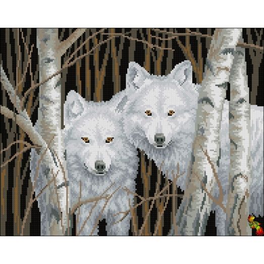 ФПК-3088 Белые волки. Схема для вышивки бисером Феникс