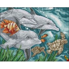 ФПК-3075 Дельфины и черепахи. Схема для вышивки бисером Феникс