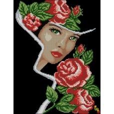 ФЧК-3286 Девушка в розах. ФеникСхема для вышивки бисером Феникс