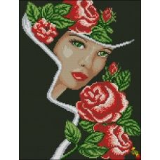 ФПК-3182 Девушка в розах. Схема для вышивки бисером Феникс