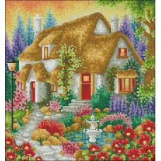 ФПК-3154 Дом с фонтаном в саду. Схема для вышивки бисером Феникс