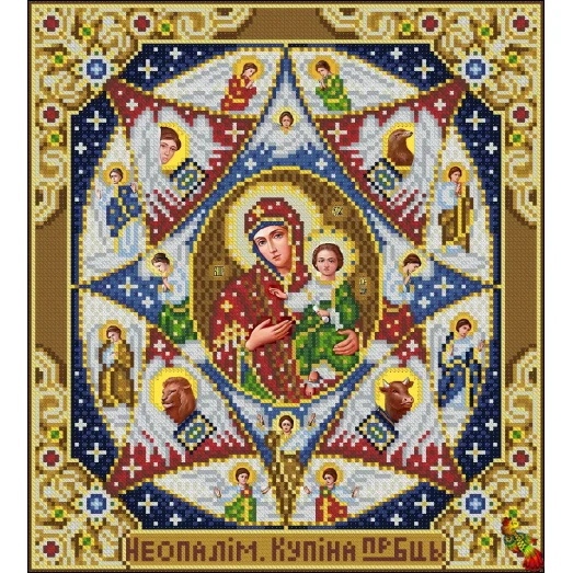 ИК3-0314 Икона Божией матери Неопалимая купина. Схема для вышивки бисером Феникс