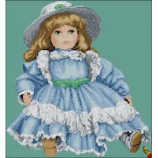 ФЧК-3192 Кукла в голубом платье. Схема для вышивки бисером Феникс