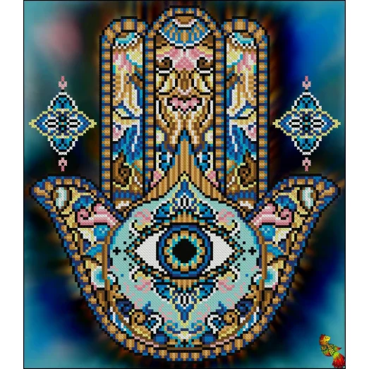 ФЧК-3351 Лазурный талисман Хамса. Схема для вышивки бисером Феникс