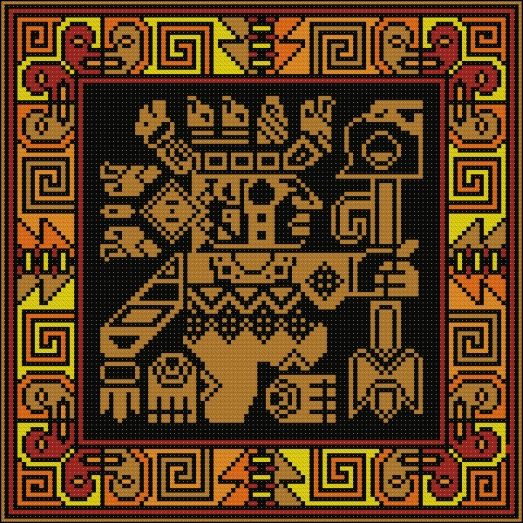 ФПК-3192 Легенды ацтеков Ключ от небес. Схема для вышивки бисером Феникс