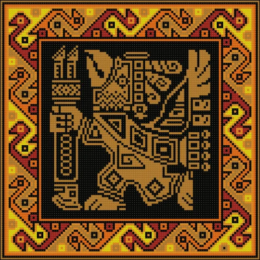 ФПК-3190 Легенды ацтеков Ворон. Схема для вышивки бисером Феникс