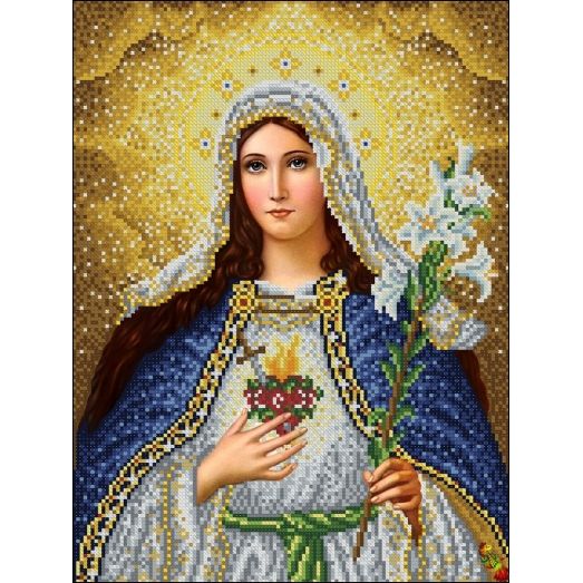 ИК3-0334 Непорочное Сердце Пресвятой Девы Марии. Схема для вышивки бисером Феникс