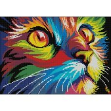 ФПК-3177 Разноцветная кошка. Схема для вышивки бисером Феникс