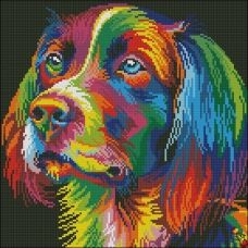 ФПК-3158 Разноцветный пес. Схема для вышивки бисером Феникс