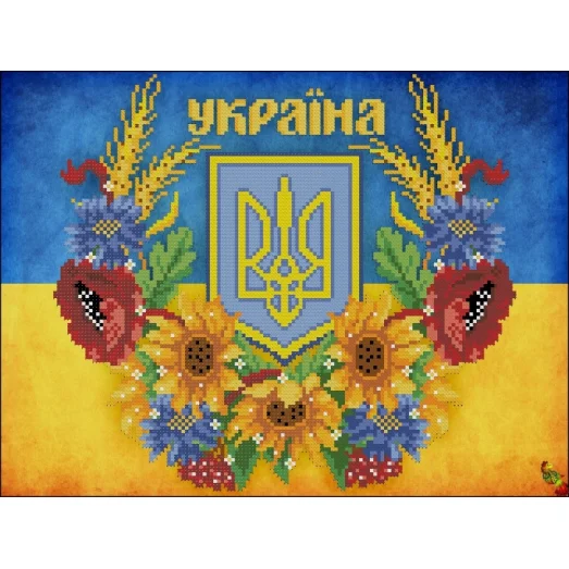 ФЧК-3349 Украина (в цветах). Схема для вышивки бисером Феникс