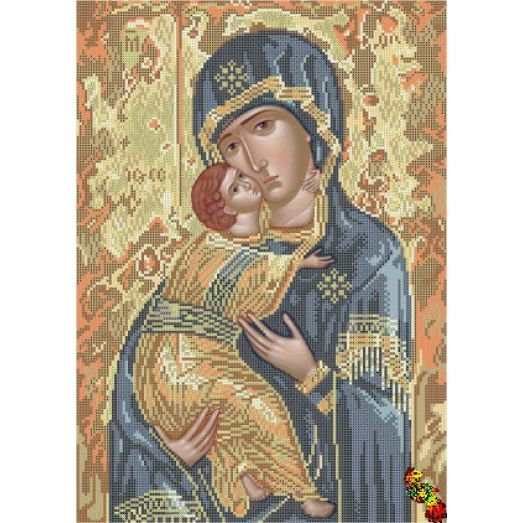 ИК3-0293 Владимирская икона Божией Матери (Вышгородская). Схема для вышивки бисером Феникс