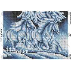 А3Н_149 Снежные скакуны. Схема для вышивки бисером ТМ Virena 