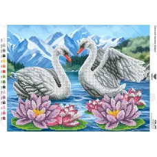 А3Н_342 Лебеди. Схема для вышивки бисером ТМ Virena