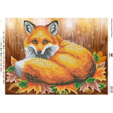 А3Н_344 Лиса на осенних листьях. Схема для вышивки бисером ТМ Virena
