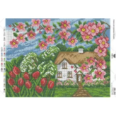 А3Н_350 Вишневый сад. Схема для вышивки бисером ТМ Virena