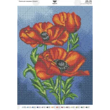 А3Н_351 Красные маки. Схема для вышивки бисером ТМ Virena