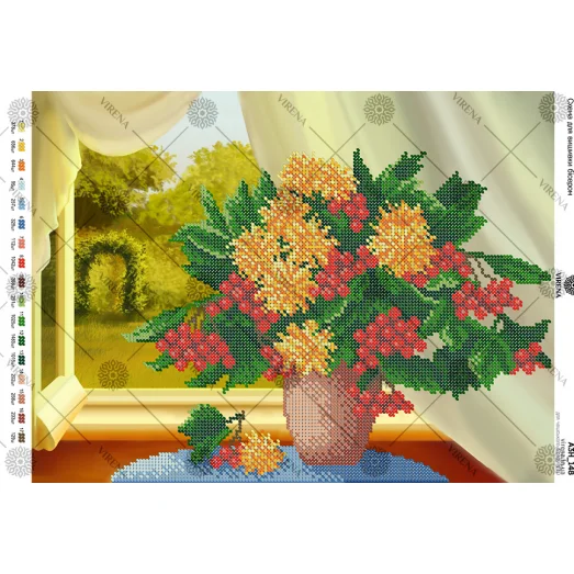 А3Н_148 Хризантемы. Схема для вышивки бисером TM Virena
