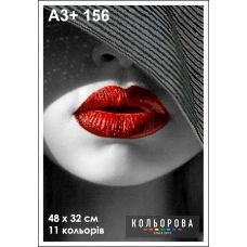 КЛВ-156 (А3+) Красные губы. Схема для вышивки бисером Кольорова