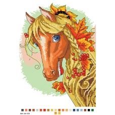 А4-14-023 Лошадь-осень. Канва для вышивки бисером Вышиванка