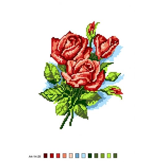 А4-14-028 Букетик роз. Канва для вышивки бисером Вышиванка