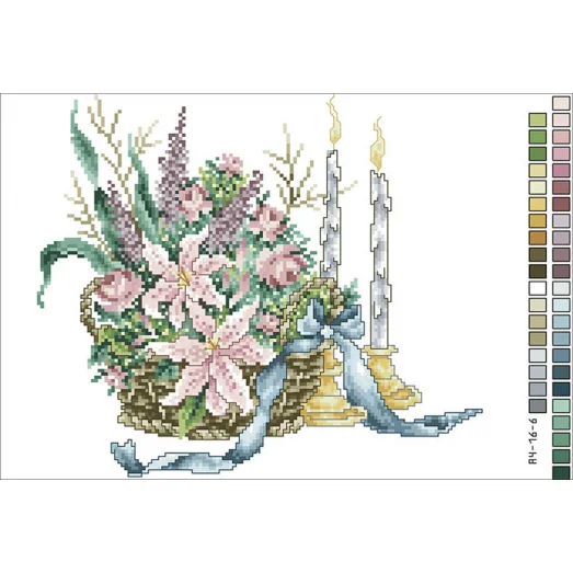 А4-16-006 Лилии в корзине. Канва для вышивки бисером Вышиванка