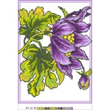 А4-16-030 Фиолетовый цветок. Канва для вышивки бисером Вышиванка