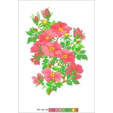 А4-16-034 Розовые цветы. Канва для вышивки бисером Вышиванка