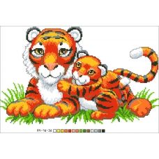 А4-16-036 Тигры. Канва для вышивки бисером Вышиванка