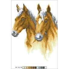 А4-16-040 Пара лошадей. Канва для вышивки бисером Вышиванка