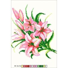 А4-16-045 Розовые лилии. Канва для вышивки бисером Вышиванка