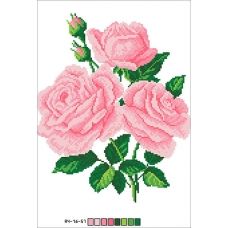 А4-16-057 Розовые розы. Канва для вышивки бисером Вышиванка
