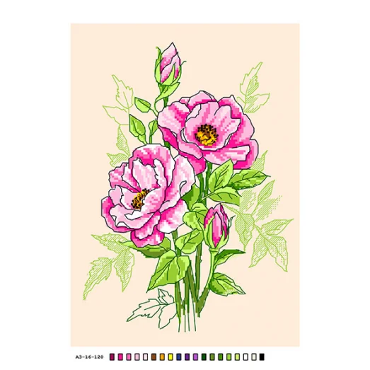 А4-16-120 Пионы. Канва для вышивки бисером Вышиванка