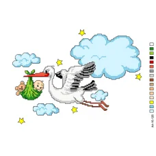 А4-16-126 Метрика для мальчика. Канва для вышивки бисером Вышиванка