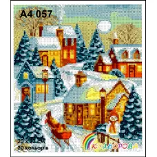 КЛВ-057 (А4) Новогодний пейзаж. Схема для вышивки бисером Кольорова