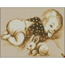 ФЧК-4226 Малыш и зайка. Схема для вышивки бисером Феникс