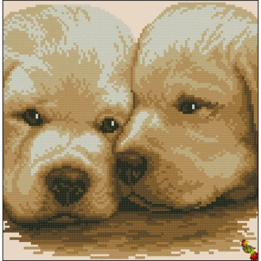 ФЧК-4199 Щенки лабрадора. Схема для вышивки бисером Феникс