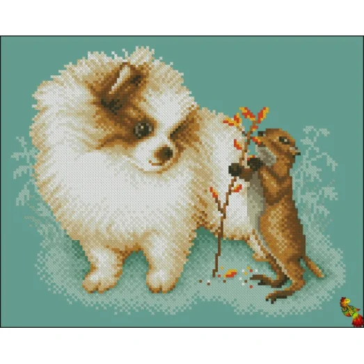 ФЧК-4200 Шпиц и суслик. Схема для вышивки бисером Феникс