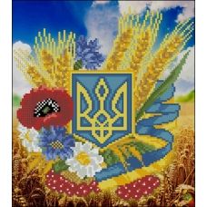 ФЧК-4207 Символика Украины с цветами. Схема для вышивки бисером Феникс