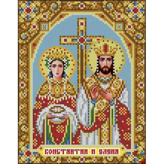 ИК4-0322 Святые Равноапостольные Константин и Елена. Схема для вышивки бисером Феникс