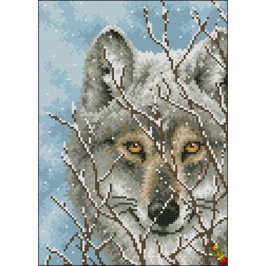 ФПК-4098 Волк зимой. Схема для вышивки бисером Феникс