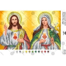 А4Р_052 Святые сердца Иисуса и Марии. Схема для вышивки бисером ТМ Virena