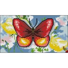 ФПК-5072 Бабочки в небесах (Алая). Схема для вышивки бисером Феникс 