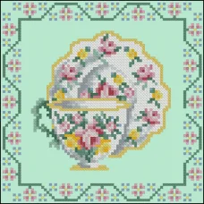 ФЧК-5099 Чайный набор розочки. Схема для вышивки бисером Феникс