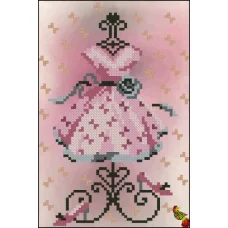 ФЧК-5189 Дамская миниатюра Платье. Схема для вышивки бисером Феникс