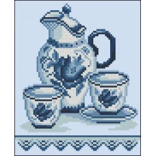 ФЧК-5103 Гжель: молочный набор. Схема для вышивки бисером Феникс