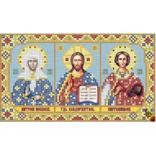 ИК5-0315 Иконостас с Матроной и Пантелеймоном. Схема для вышивки бисером Феникс