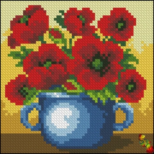 ФПК-5101 Маки в супнице. Схема для вышивки бисером Феникс