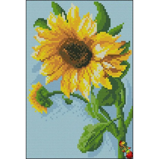 ФПК-5079 Подсолнух на голубом. Схема для вышивки бисером Феникс